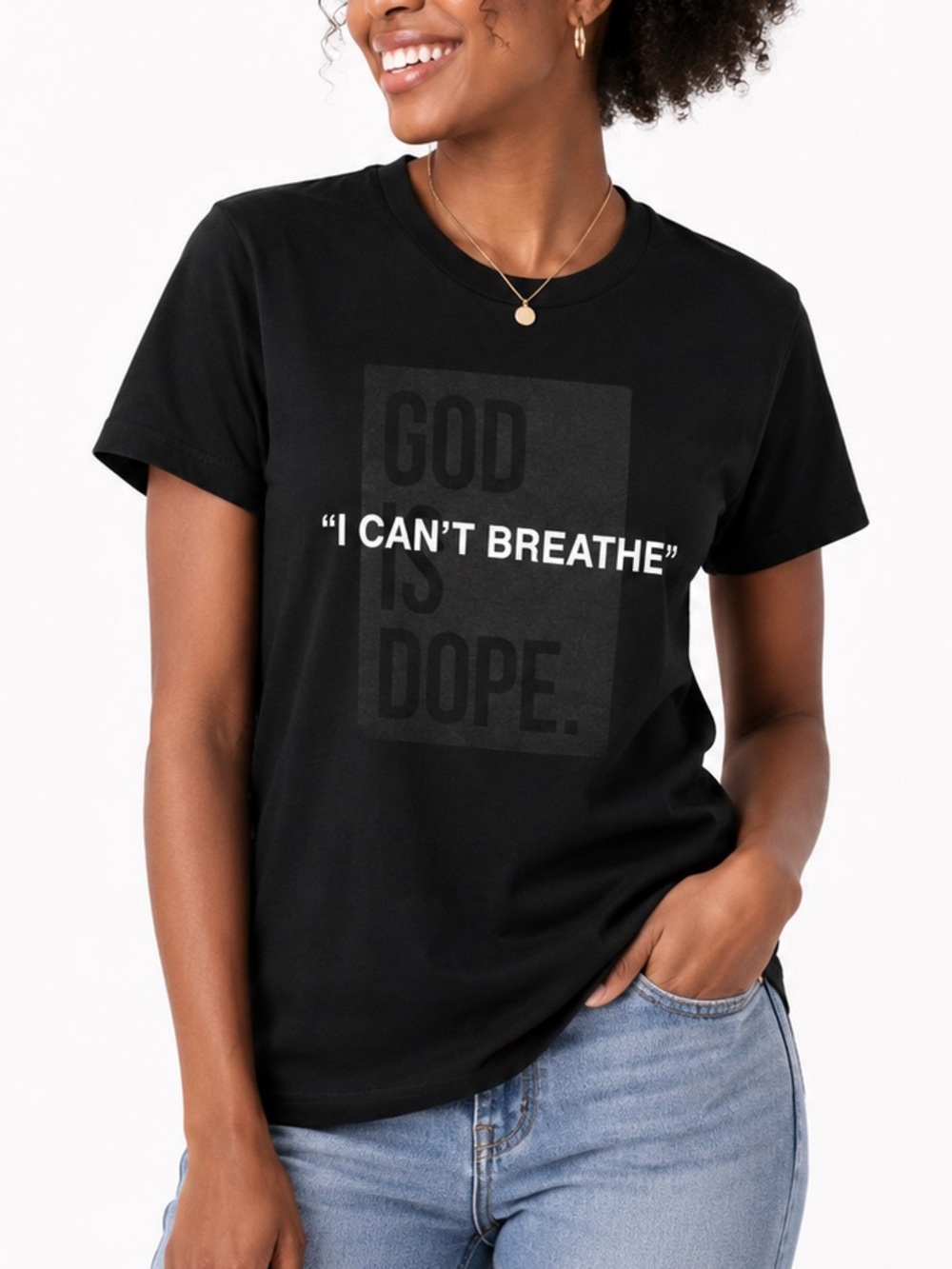 “I Can’t Breathe” God is Dope Short Sleeve Graphic Tee